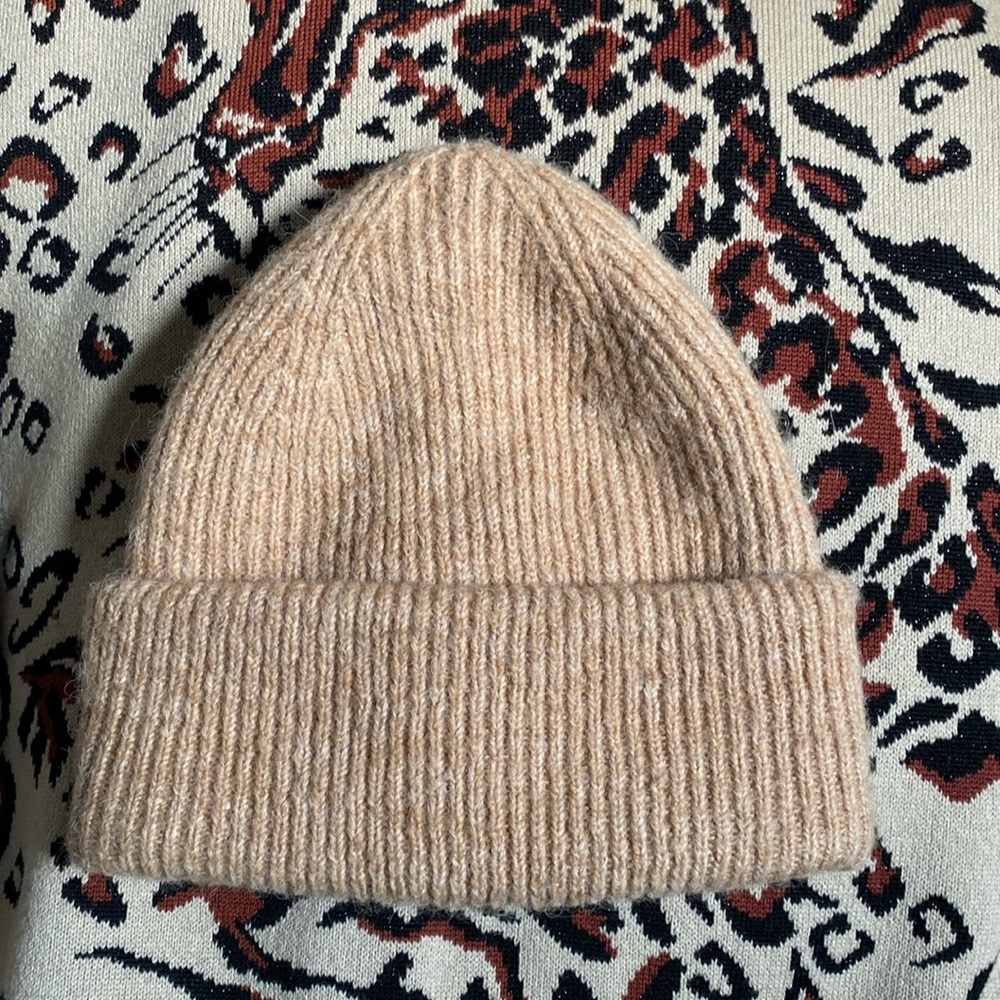 Zara Nude Color Wool Stretch Blend Hat New Never Used
